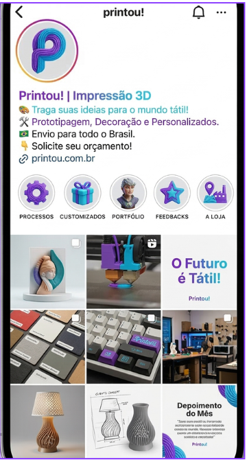 Referência do Instagram Printou